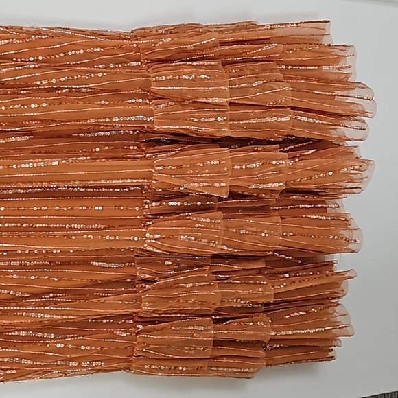 Mac DuggalSequined Wrap Over Cap Sleeve Ruffle Hem Dress - Picture 6 of 10